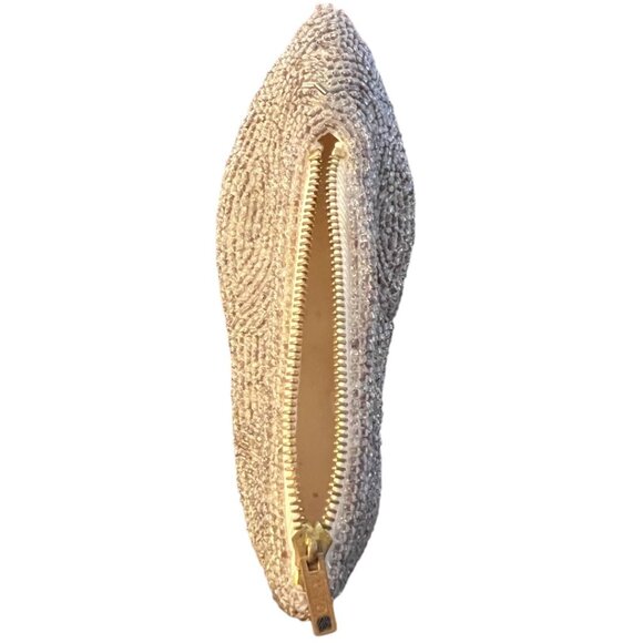 RARE Vtg Beaded Slipper Coin Purse Lipstick Holder Zippered Silk Lining Japan 5" - Picture 11 of 11